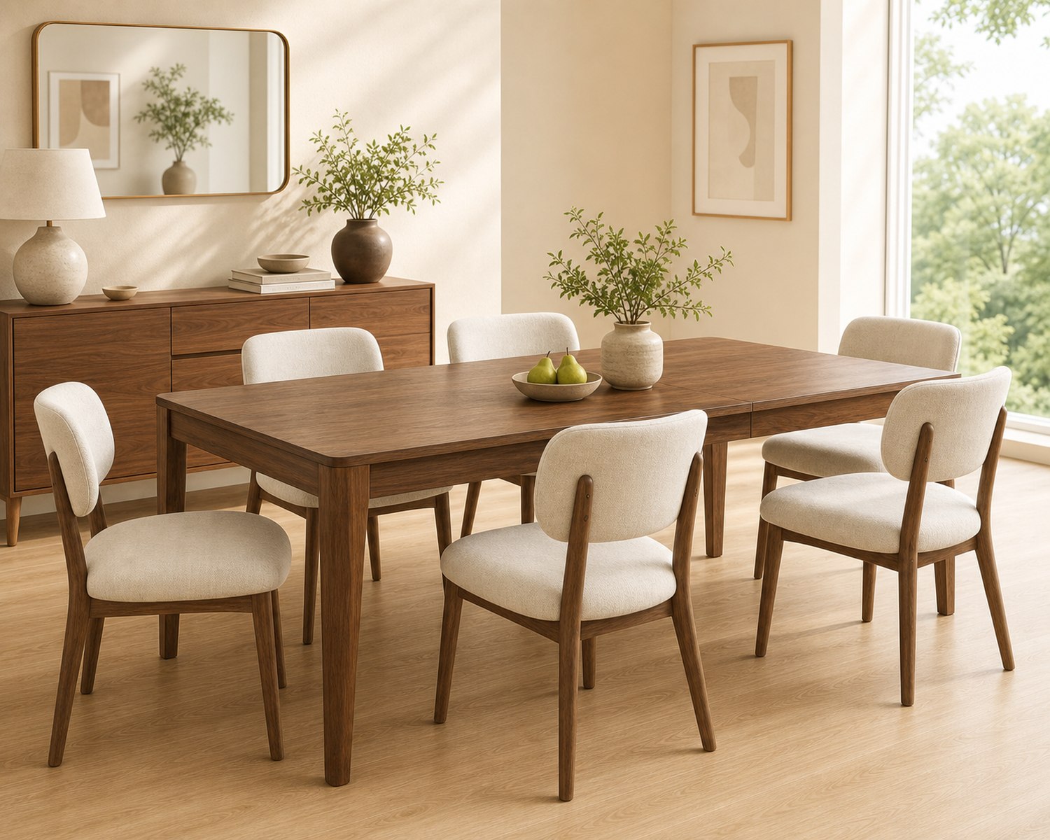 Dining set with extendable table and console